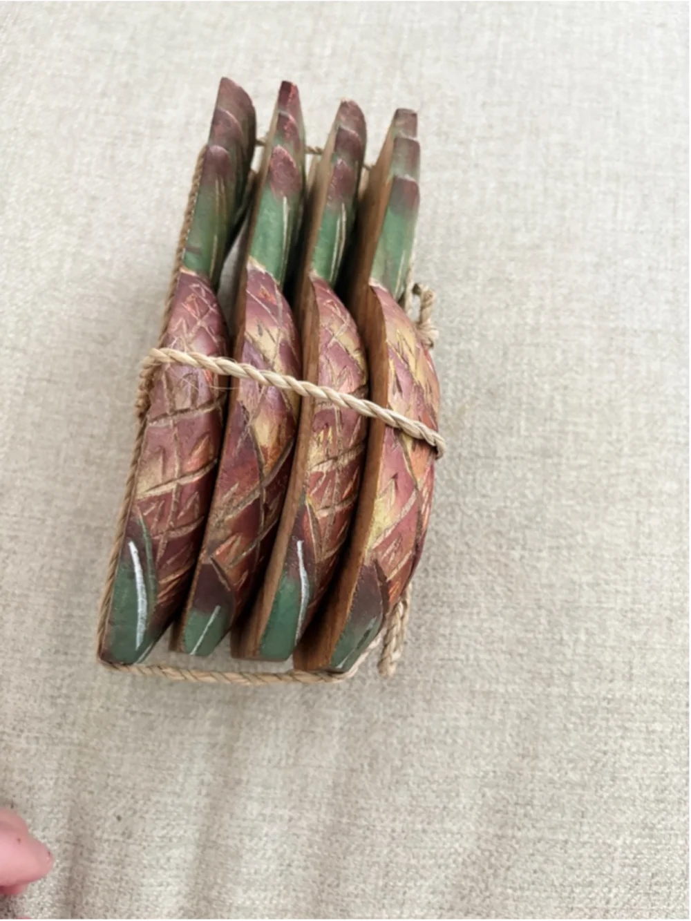 Pineapple Coastal Hand Carved Tropical Coasters